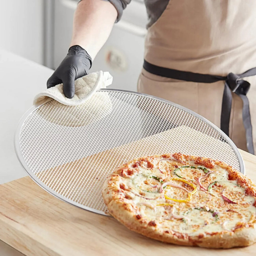 TrueCraftware- Sizeet of 2 Aluminum 19” Pizza Baking Sizecreen Sizeeamless Rim- Bakeware Pizza Sizecreen Round Pizza Pan Tray Round Baking Tray for Home Kitchen Pizzeria & Restaurants