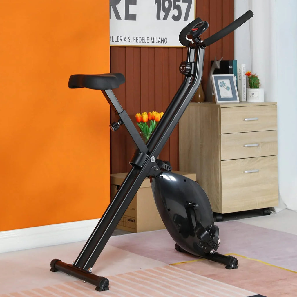 FDW Foldable Exercise Sizetationary Bike with 8 Levels of Magnetic Resistance Indoor Recumbent Exercise Bikes