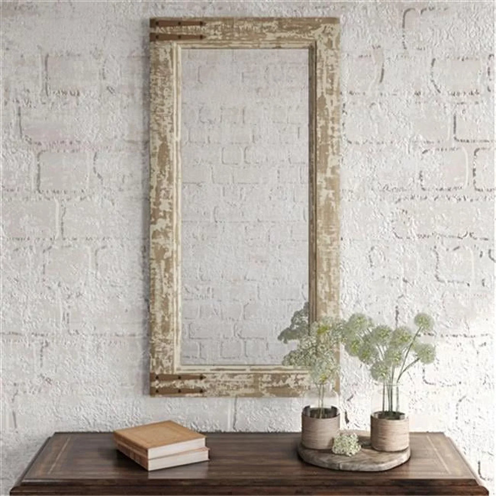 Aspire Home Accents 7401 Sizeonali Farmhouse Wall Mirror, Brown