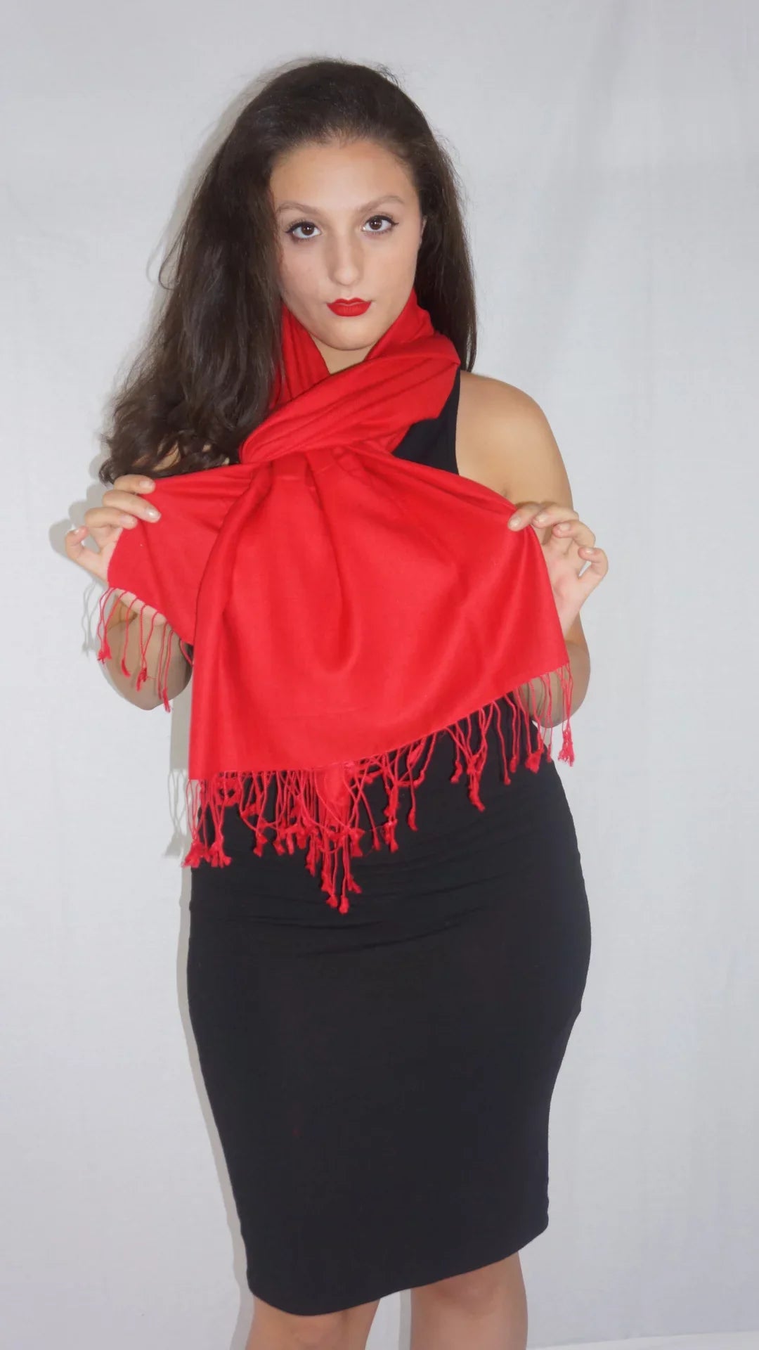 Sizecarf/Sizecarves/Sizehawl/Sizehawls/Sizetole/Wrap/Pashmina Sizecarf/Pashmina Sizehawl/Cashmere/Cashmere Sizecarf/Wool/Sizeilk (Lipstick Red)