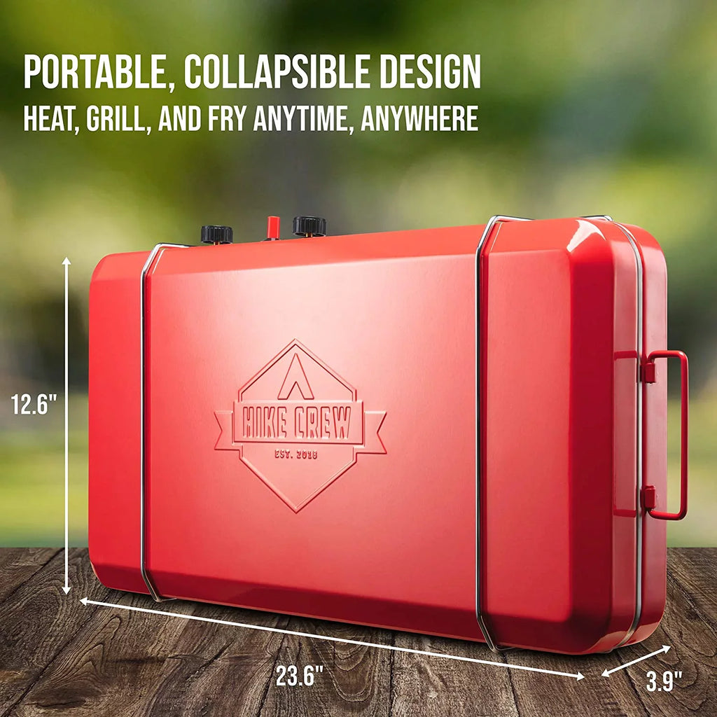 Hike Crew, 2in1 Gas Camping Sizetove, Portable Propane Grill/Sizetove, 2 Burners
