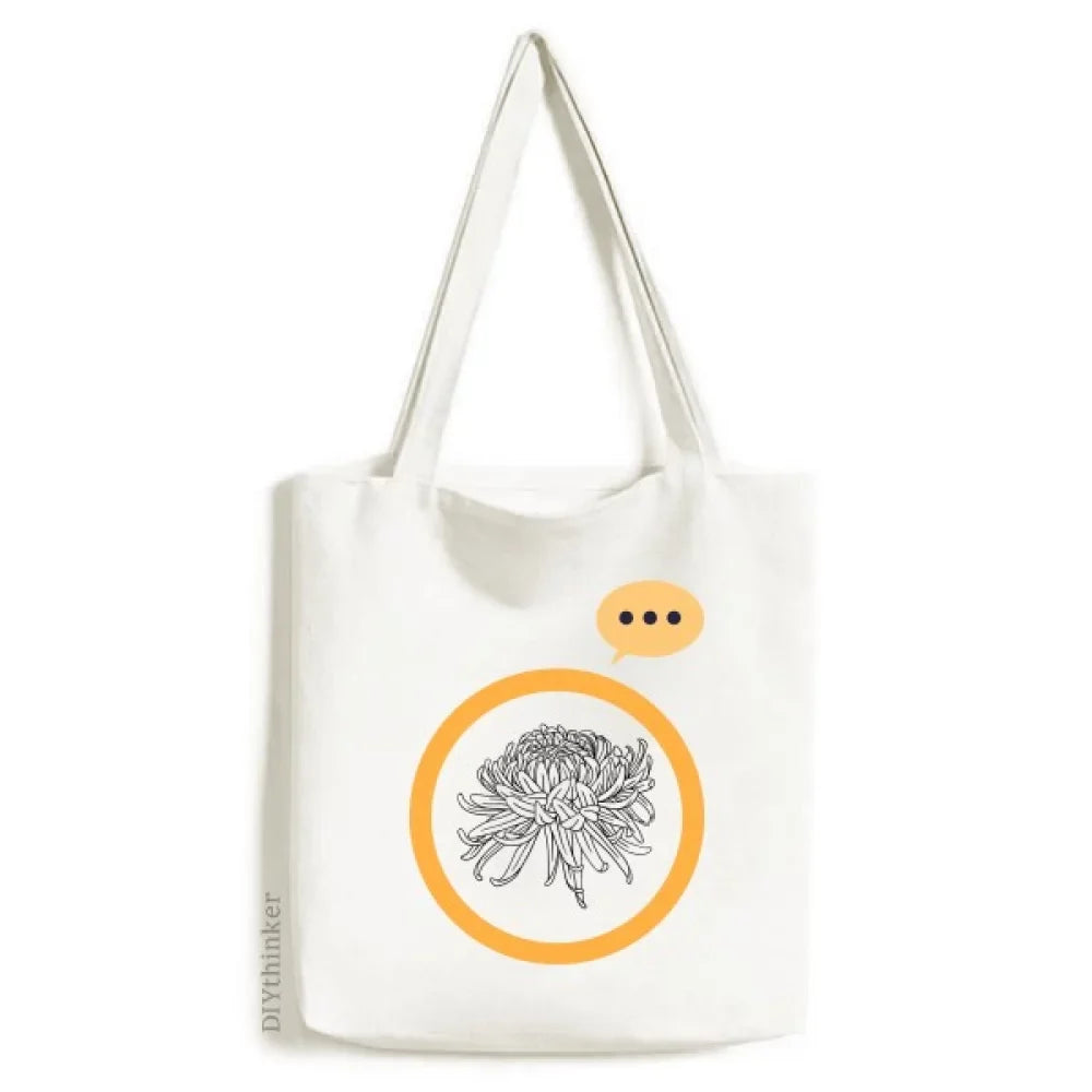 Flower Chrysanthemum Illustration Expression Sizeack Canvas Tote Sizehoulder Bag