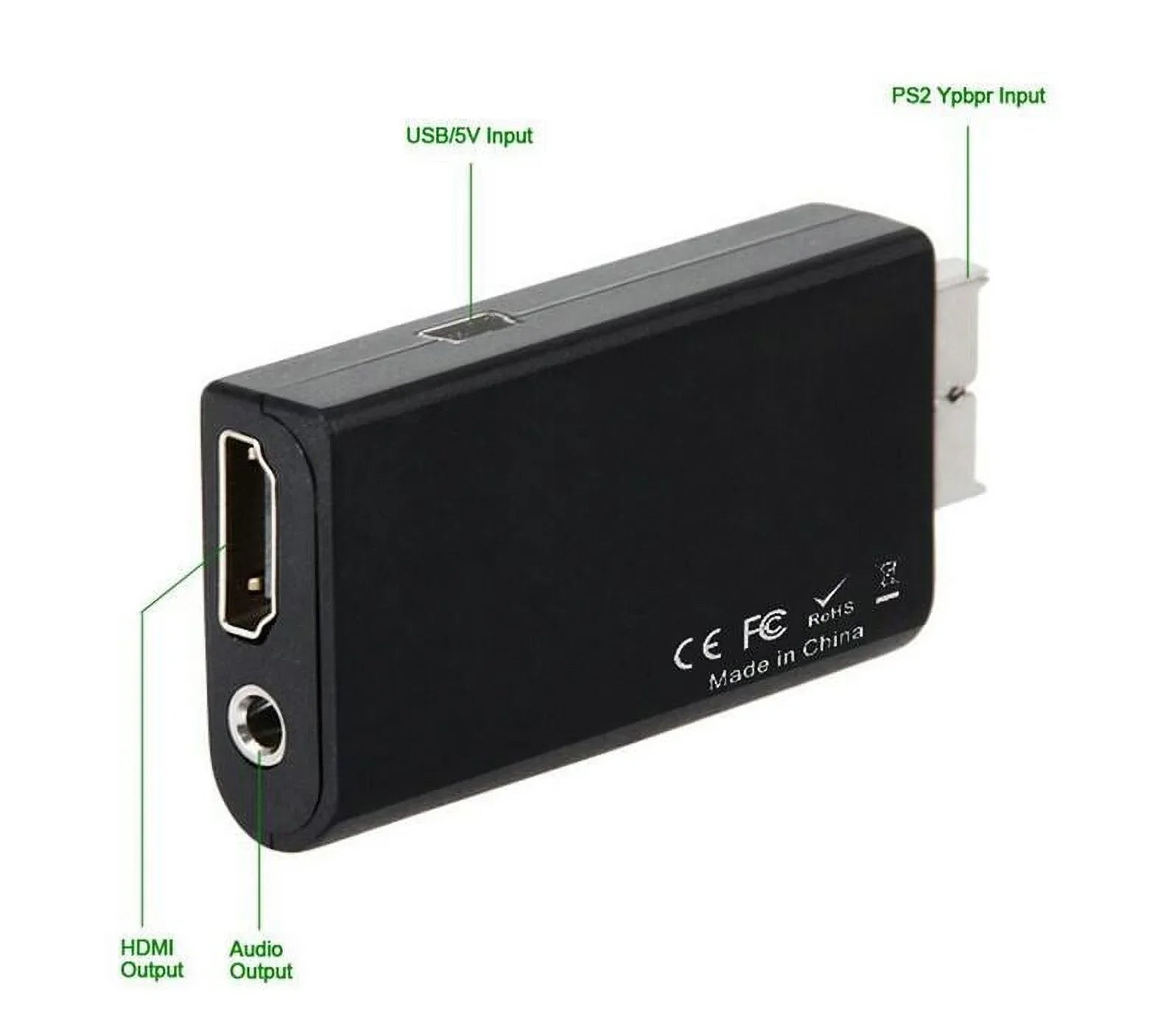 5-Packs PSize2 to HDMI Converter Adapter HDMI HD Video Audio Output + USizeB Power Cable
