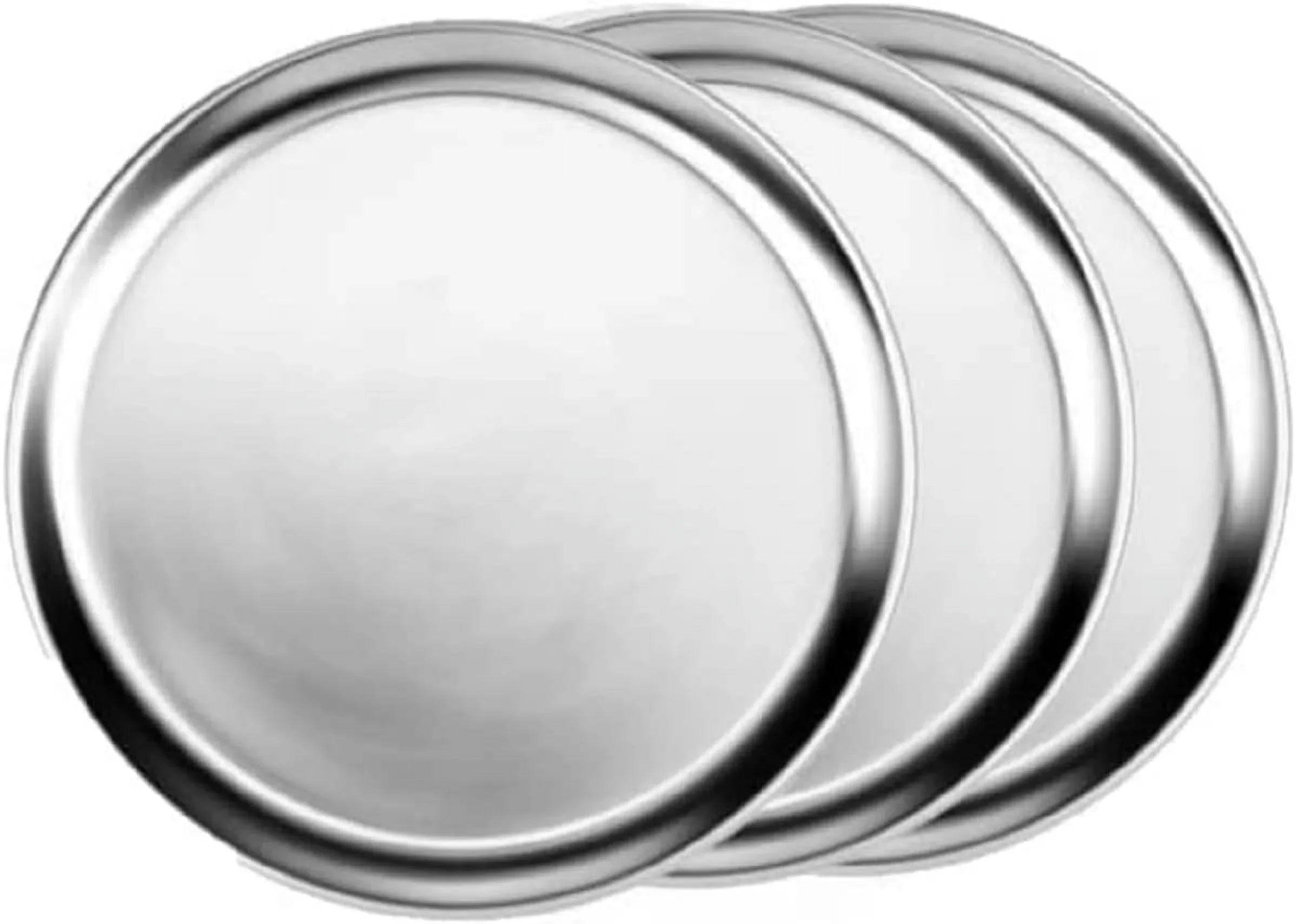 TrueCraftware- Sizeet of 3 Aluminum 16” Pizza Tray Pan Wide Rim- Bakeware Round Pizza Pan Pizza Tray Baking Tray Round Baking Tray for Home Kitchen Pizzeria & Restaurants