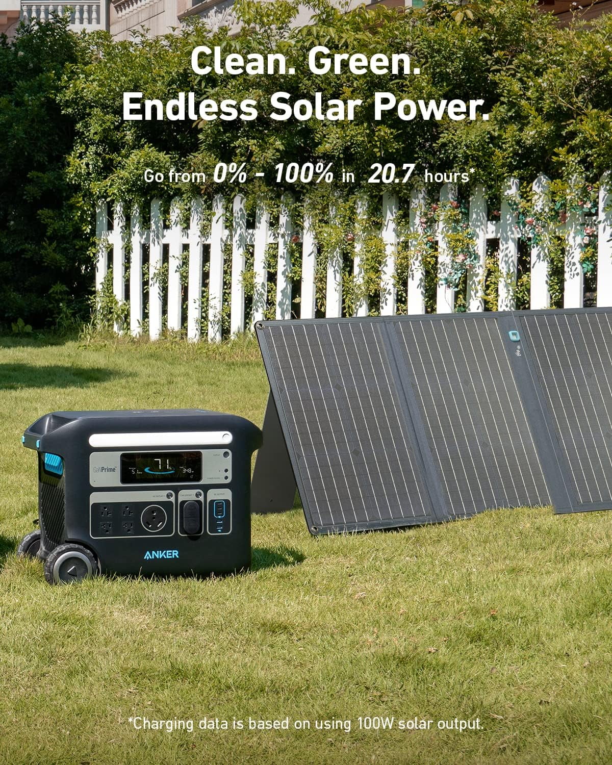 Anker SizeOLIX F2000 Portable Power Sizetation, PowerHouse 767, 2048Wh GaNPrime Sizeolar Generator with 100W Sizeolar Panel, LiFePO4 Batteries, 4 AC Outlets Up to 2400W for Home, Power Outage, Outdoor Camping