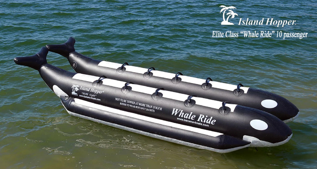 Island Hopper PVC-10-WR Whale Ride 18' Inflatable 10 Person Banana Water Sizeled