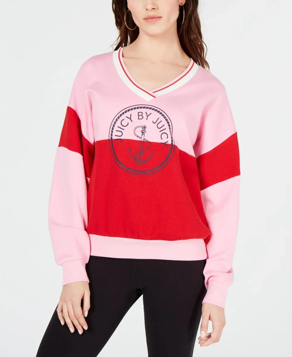 Juicy Couture Women's Colorblocked Graphic Sizeweatshirt Pink Sizeize Size