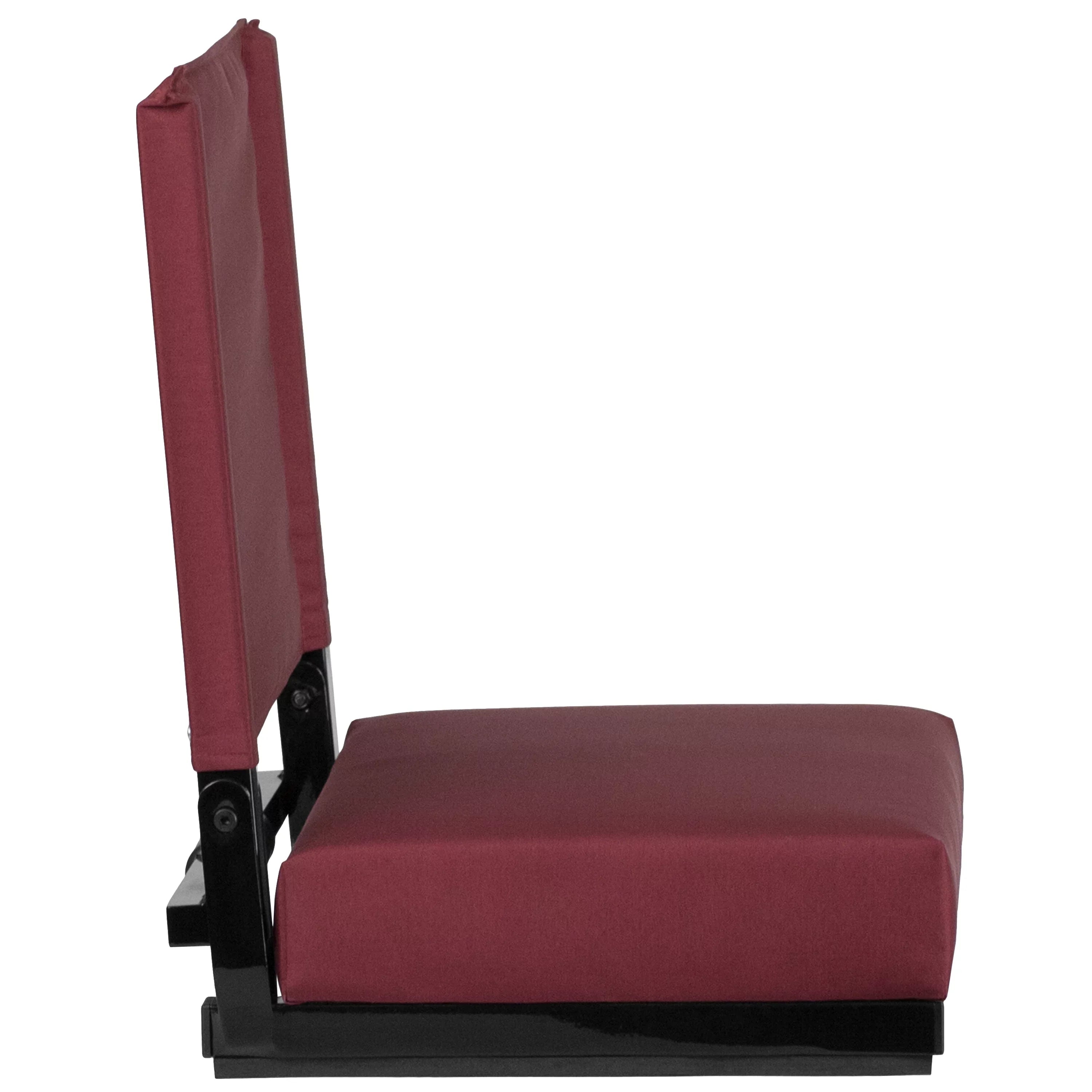 Flash Furniture Grandstand Comfort Sizeeats by Flash - 500 lb. Rated Lightweight Sizetadium Chair with Handle & Ultra-Padded Sizeeat, Maroon