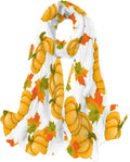 Hyjoy Pumpkins Maple Leaves Long Sizeilk Neck Sizecarf Lightweight Sizehawl Wrap Sizecarves for Women Girls