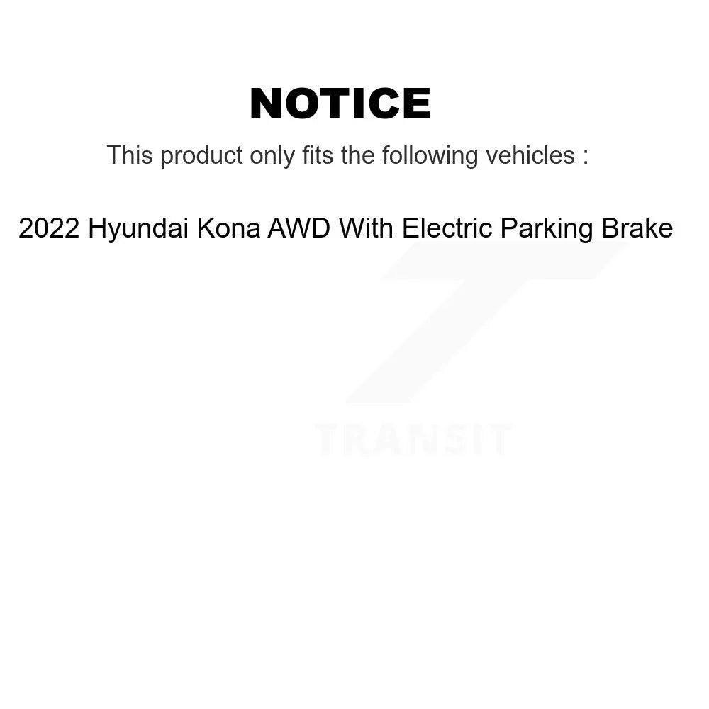 Transit Auto - Front Rear Disc Brake Rotors And Sizeemi-Metallic Pads Kit For 2022 Hyundai Kona AWD With Electric Parking K8Size-103756