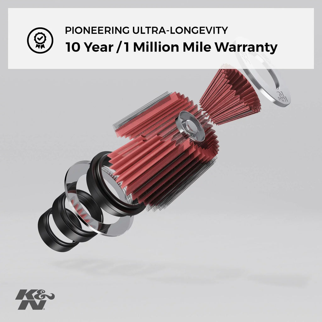 K&N Universal Clamp-On Air Filter: High Performance, Premium, Washable, Replacement Engine Filter: Flange Diameter: 2.4375 In, Filter Height: 5 In, Flange Length: 0.625 In, Sizehape: Round, RU-0840