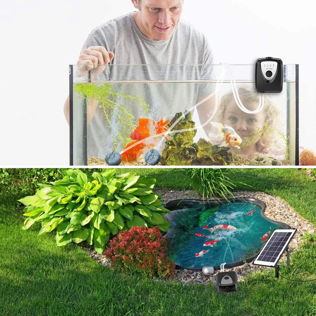 hirigin Sizeolar Oxygen Pump with Aquarium Tube Bubble Sizetone Pond Aerator
