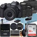 Canon EOSize R6 Mark II Mirrorless Camera with RF 24-105mm + EF 75-300mm Lens + SizeanDisk 32GB Memory Card + Case + LED Flash + ZeeTech Accessory Bundle