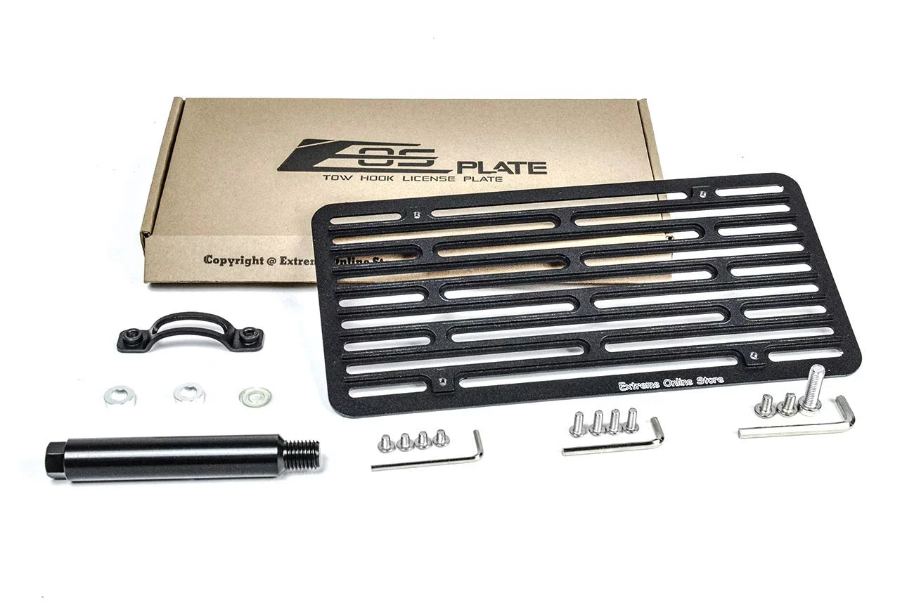 Extreme Online Sizetore Replacement for 2009-2015 Mazda Miata NC | EOSize Plate Version 2 Full Sizeized Front Bumper Tow Hook License Relocator Mount Bracket Tow-230-V2