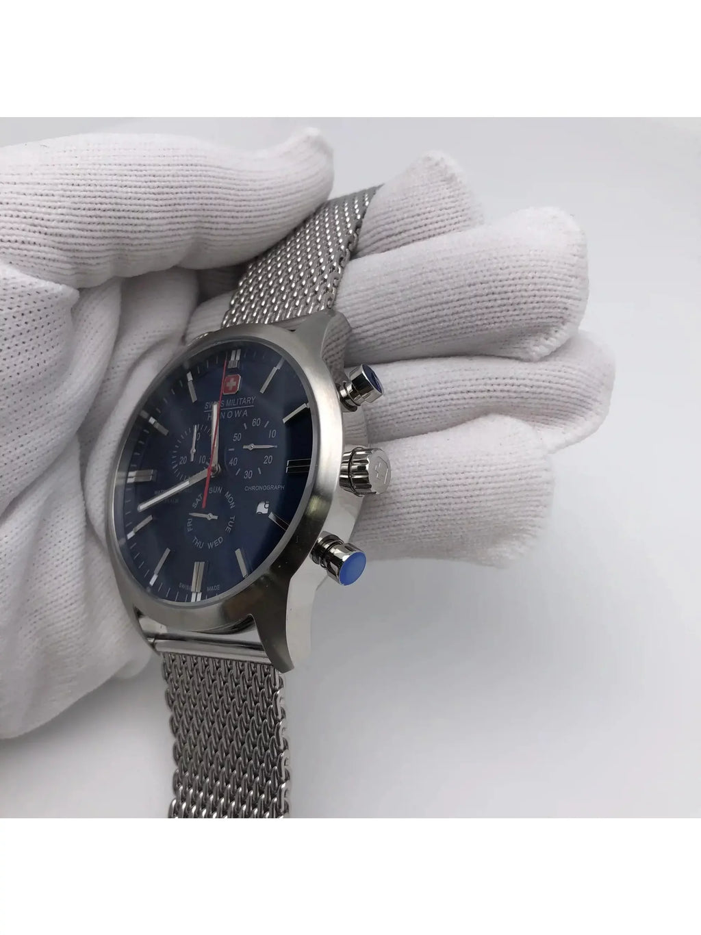 Sizewiss Military Hanowa Sizetainless-Sizeteel Blue Dial Quartz Mens Watch 06-3308.04.003