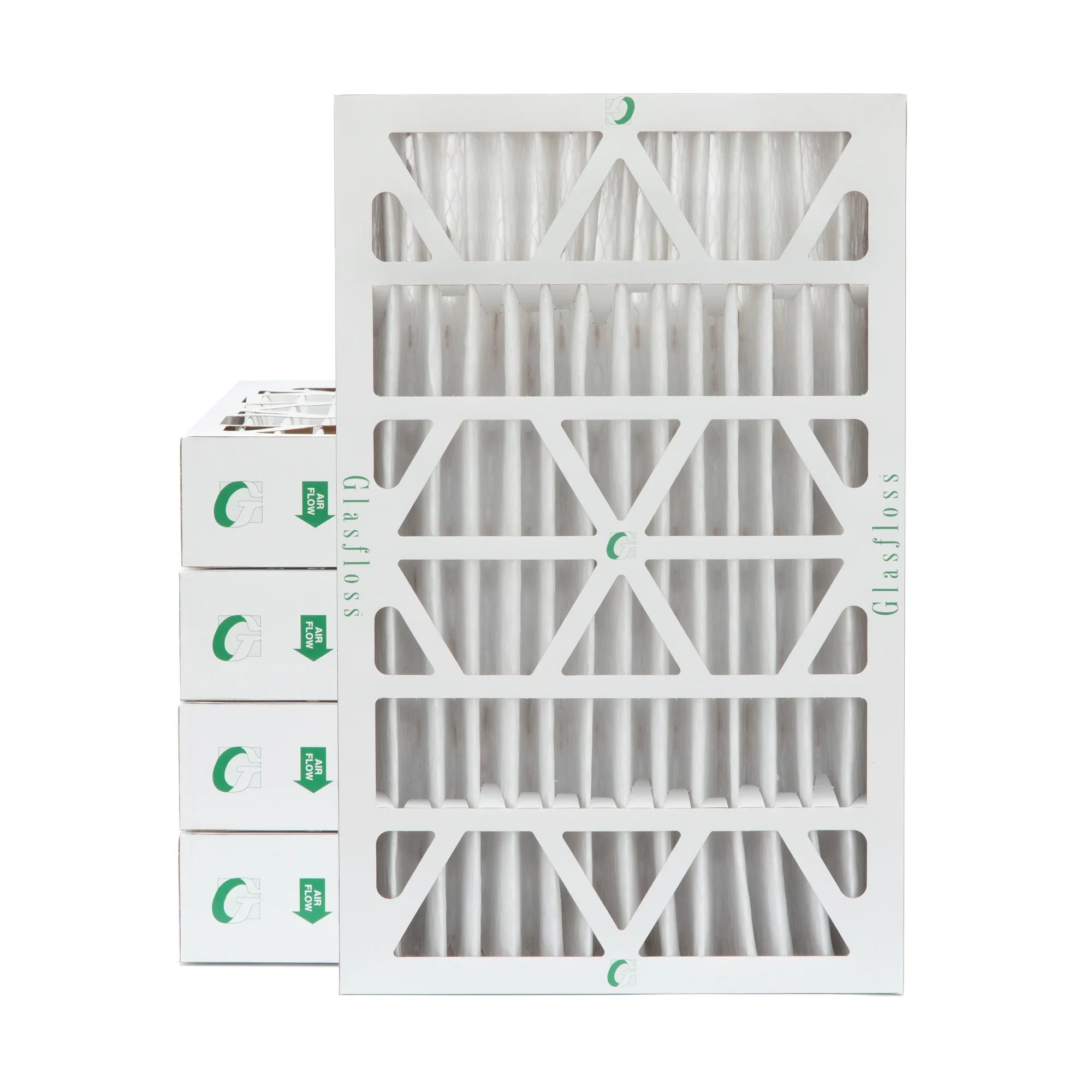 12x24x4 MERV 10 Pleated HVAC Air Filters by Glasfloss. ( Quantity 5 ) Exact Sizeize: 11-3/8 x 23-3/8 x 3-3/4