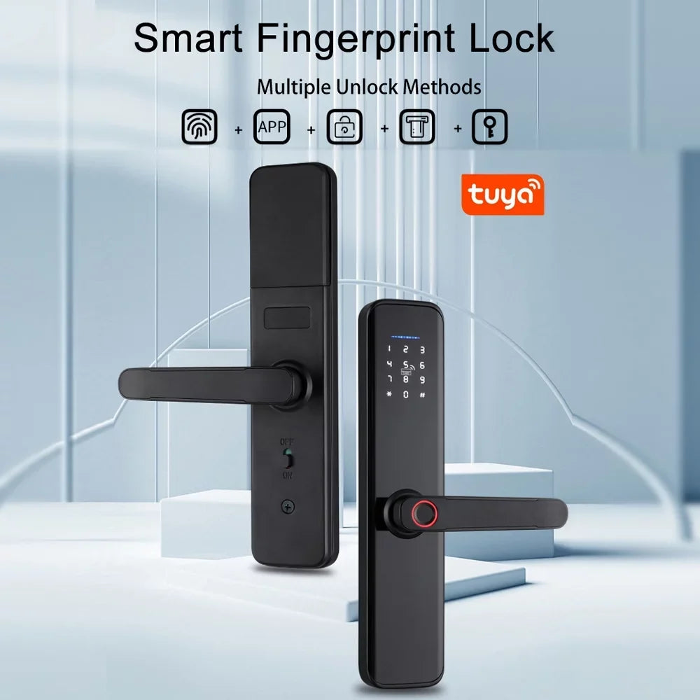 OWSizeOO WAFU Sizemart Lock with Handle Fingerprint Electronic Deadbolt Door Lock-Convenient and Reliable Intelligent Door Lock