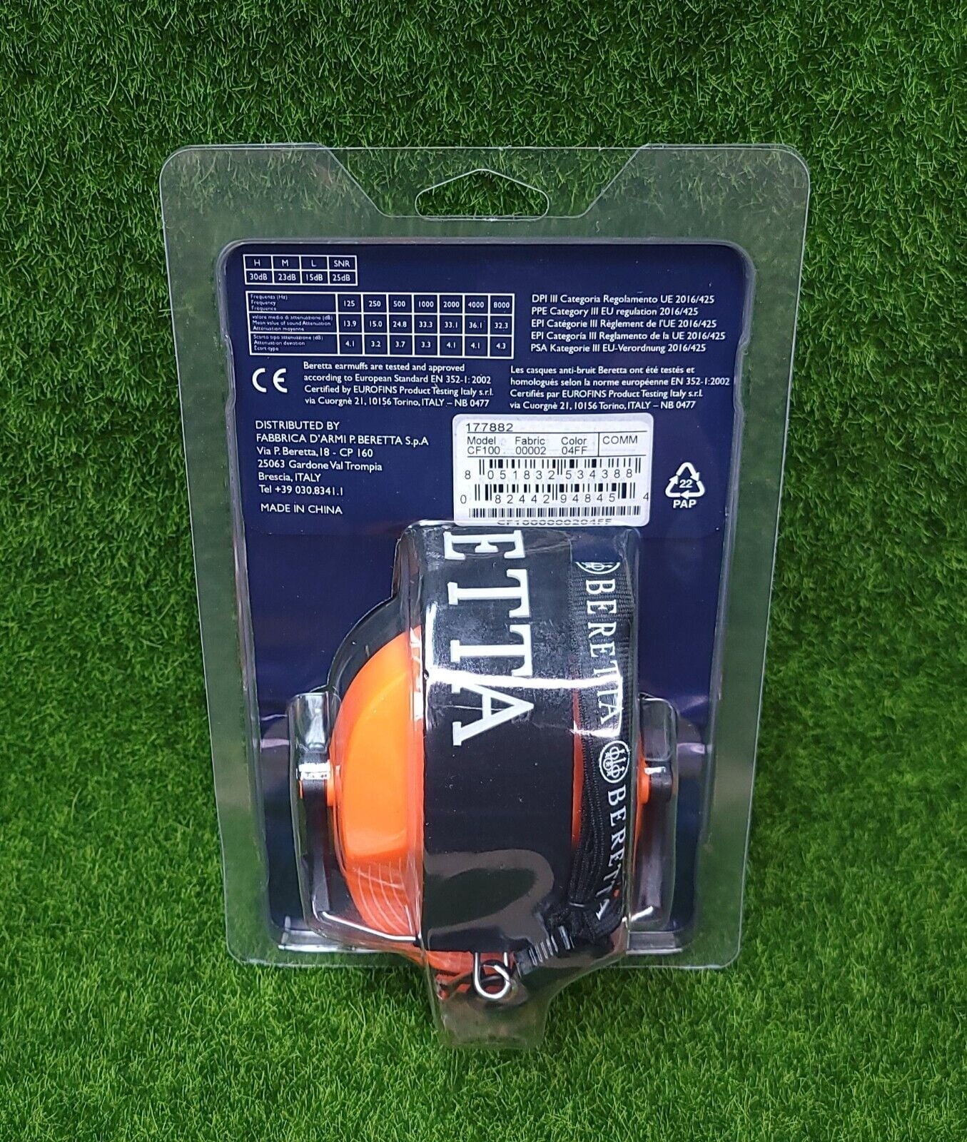 Beretta Sizeafety Pro Earmuff, 25dB, Orange Fluorescent