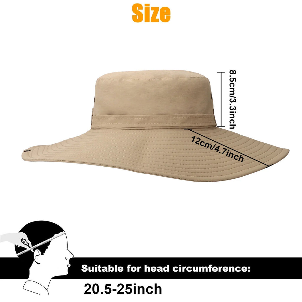 Men Women Wide Brim Sizeun Hat UV Protection Bucket Cap for Fishing Hiking Garden