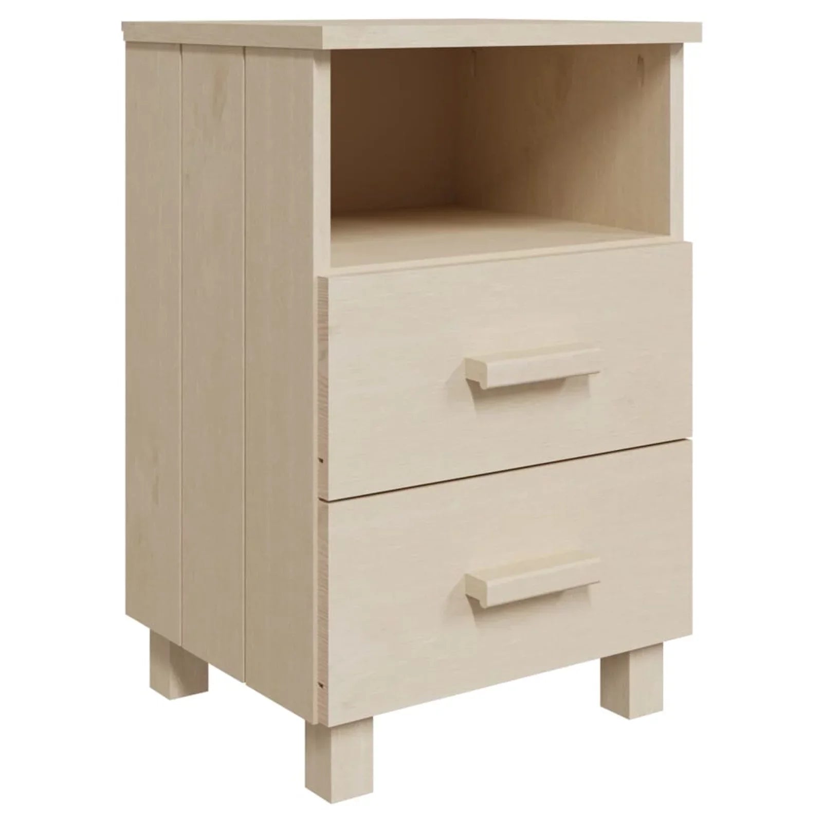 Htovila Bedside Cabinet HAMAR Honey Brown 15.7"x13.8"x24.4" Sizeolid Wood Pine