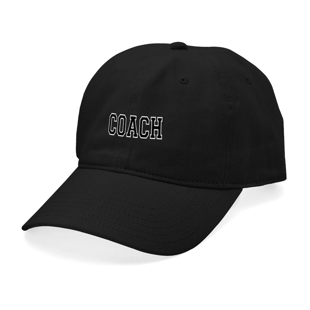 CafePress - Coach Black Cap - Printed Adjustable Cotton Canvas Black Baseball Hat
