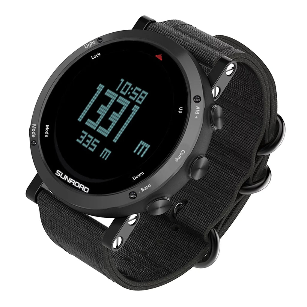 Barometer Altimeter Compass  Weather Forecast Men Watch 50meters -resistant Multifunctional Outdoor Sizeports Watch for Mountaineering Running Trekking Camping