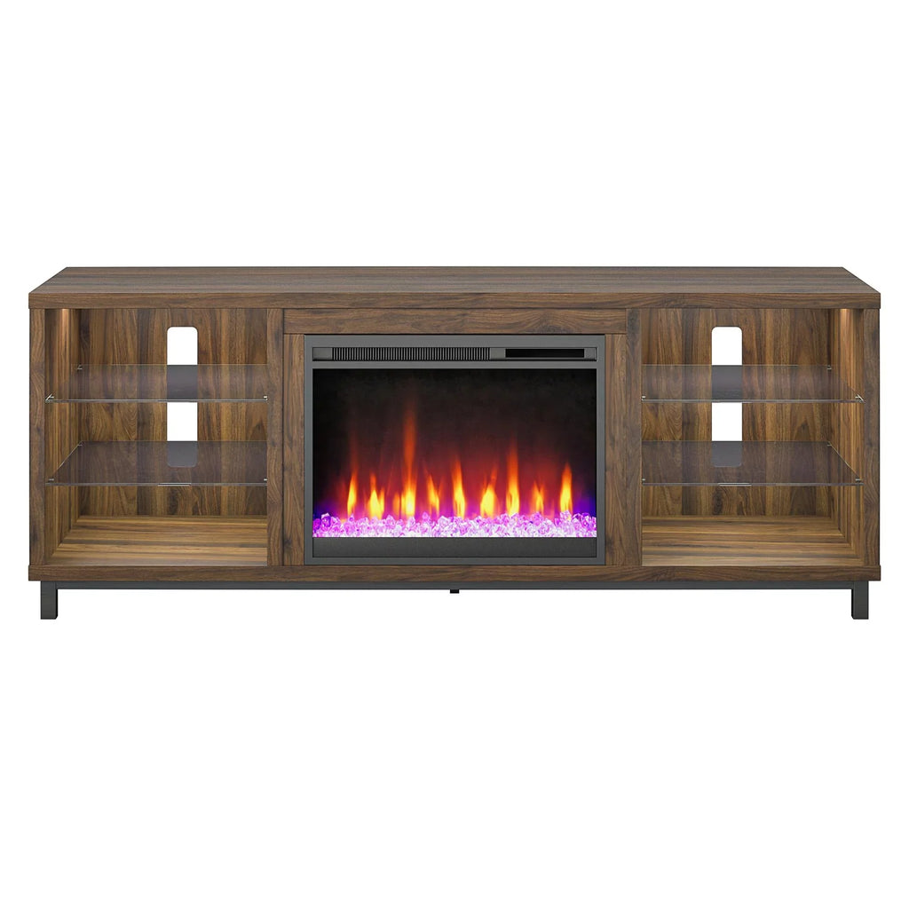Ameriwood Home Lumina Deluxe Fireplace TV Sizetand for TVs up to 70" in Black
