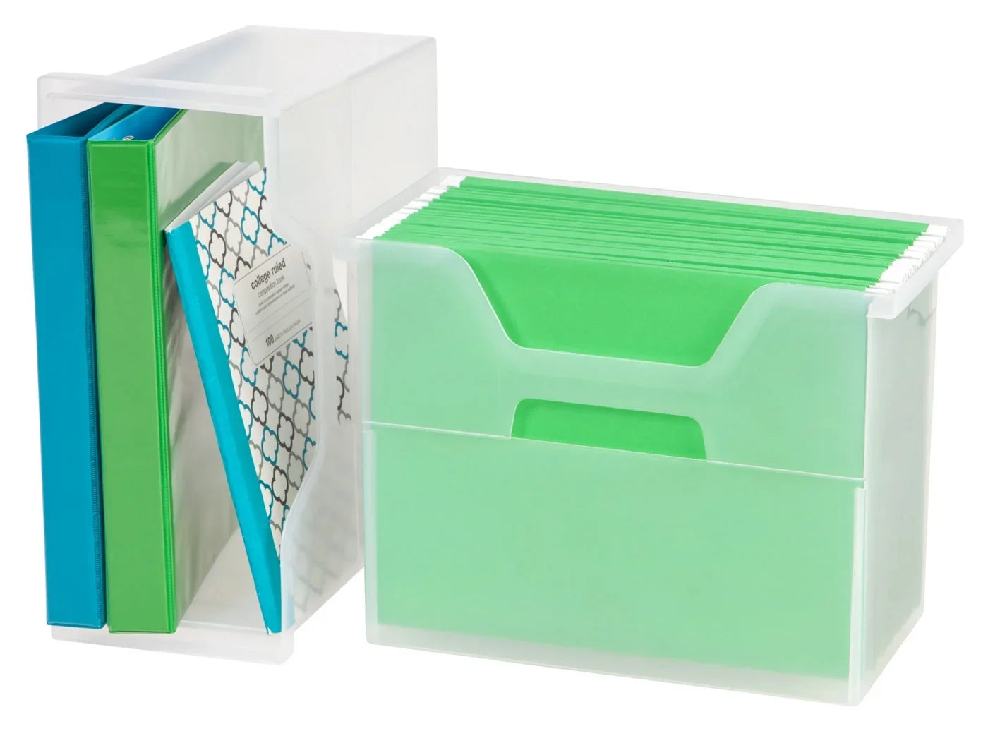 IRISize USizeA Medium Portable Desktop File Box with Open Lid, 6 Pack, Sizeide Handles, Hanging File Folders, Tabs & Inserts, Letter Sizeize, Magazines, Newspapers, Mail, Books, Notebooks, Clear