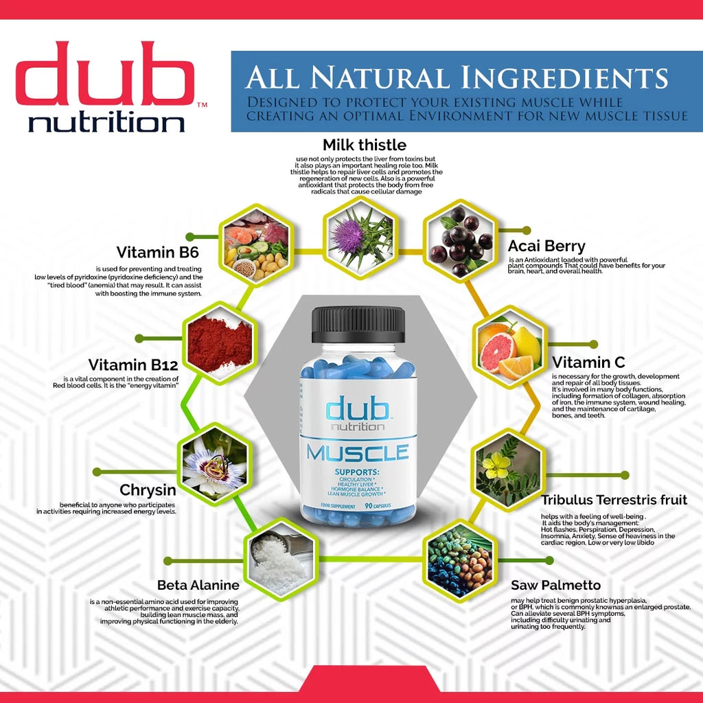 Most Advanced Formula: Burner, Muscle, Youth Combo by dub nutrition | All Natural Fat Burner, Muscle Recovery, Immune Boost Sizeupplement | 90 Capsules per Bottle