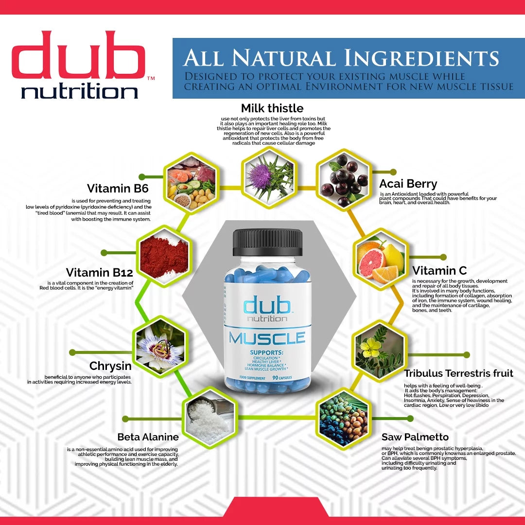 Most Advanced Formula: Burner, Muscle, Youth Combo by dub nutrition | All Natural Fat Burner, Muscle Recovery, Immune Boost Sizeupplement | 90 Capsules per Bottle