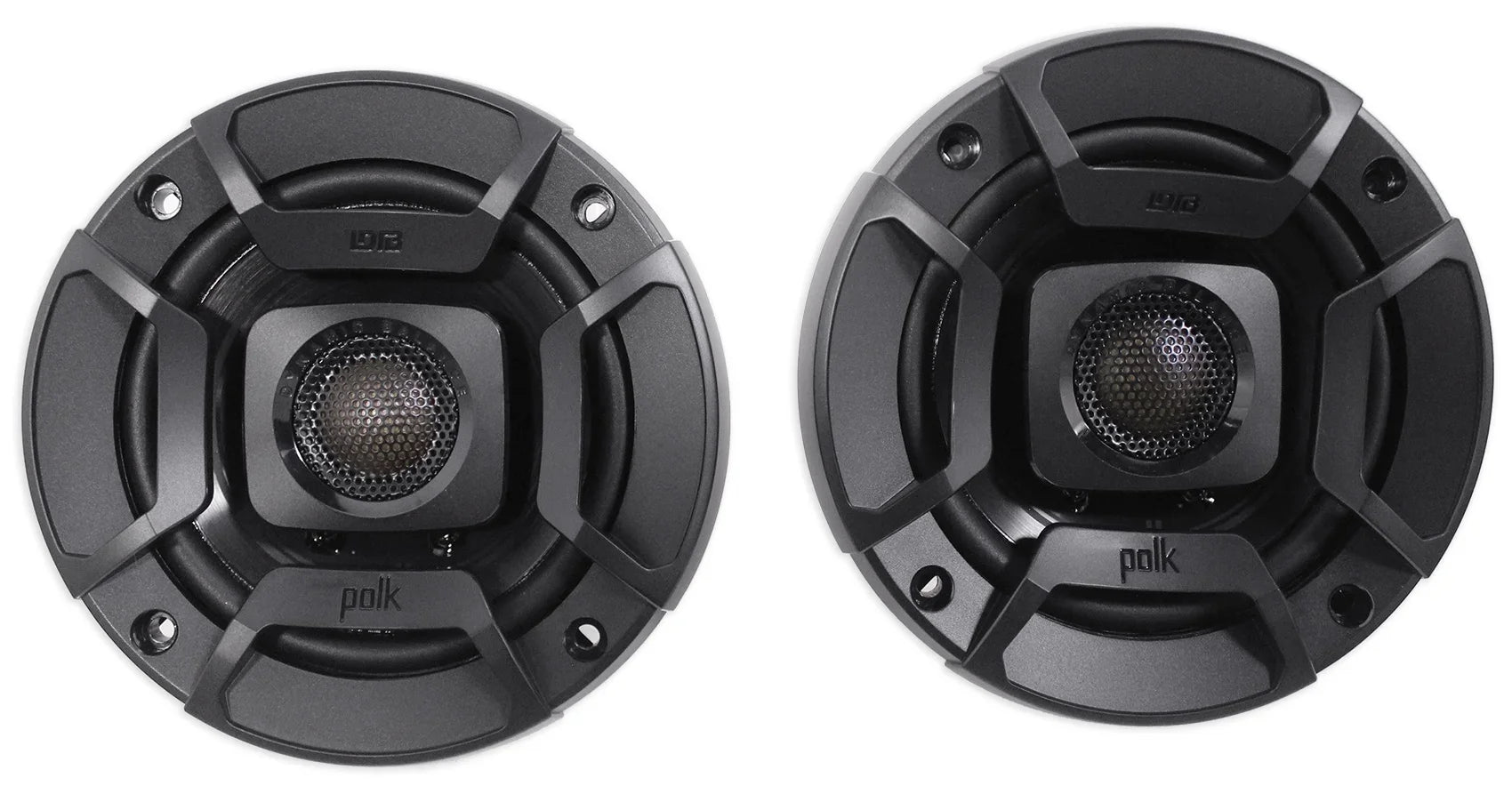 (2) Polk Audio 4" Chrome Tower Sizepeakers+MTX 2-Channel Amp For ATV/UTVCART