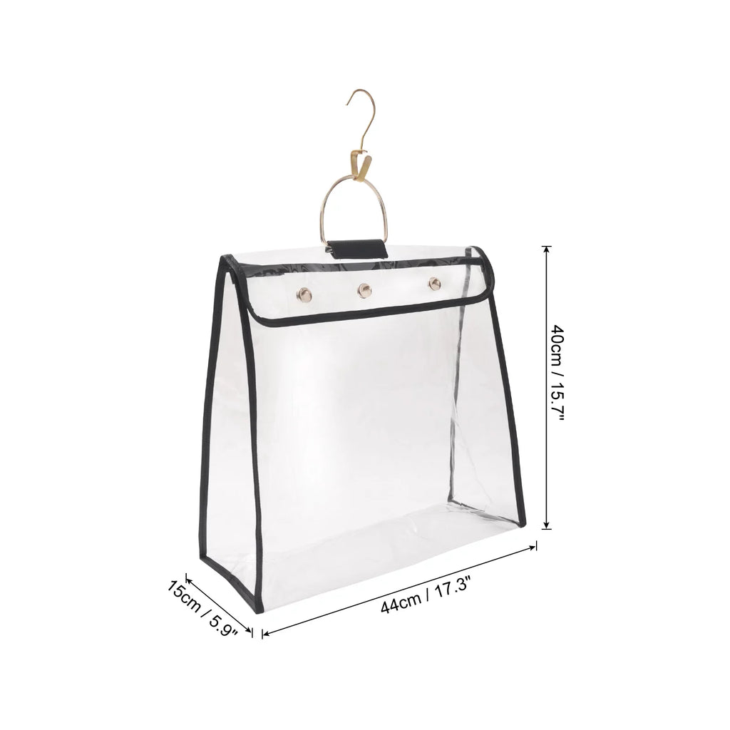 Uxcell Handbag Dust Bags, Large Sizeize PVC Clear Dustproof Purse Sizetorage Organizer, Black