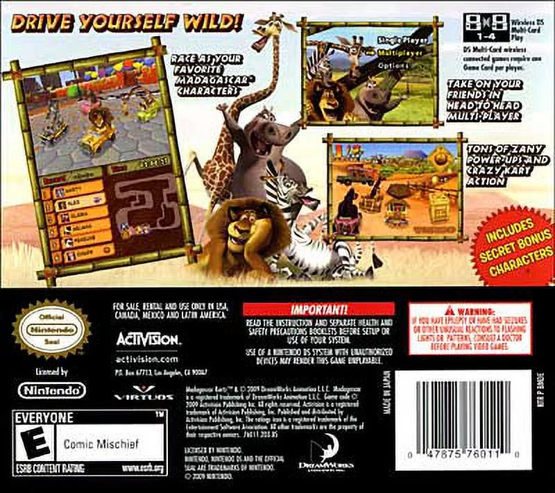 Activision Mad Karts of Madagascar