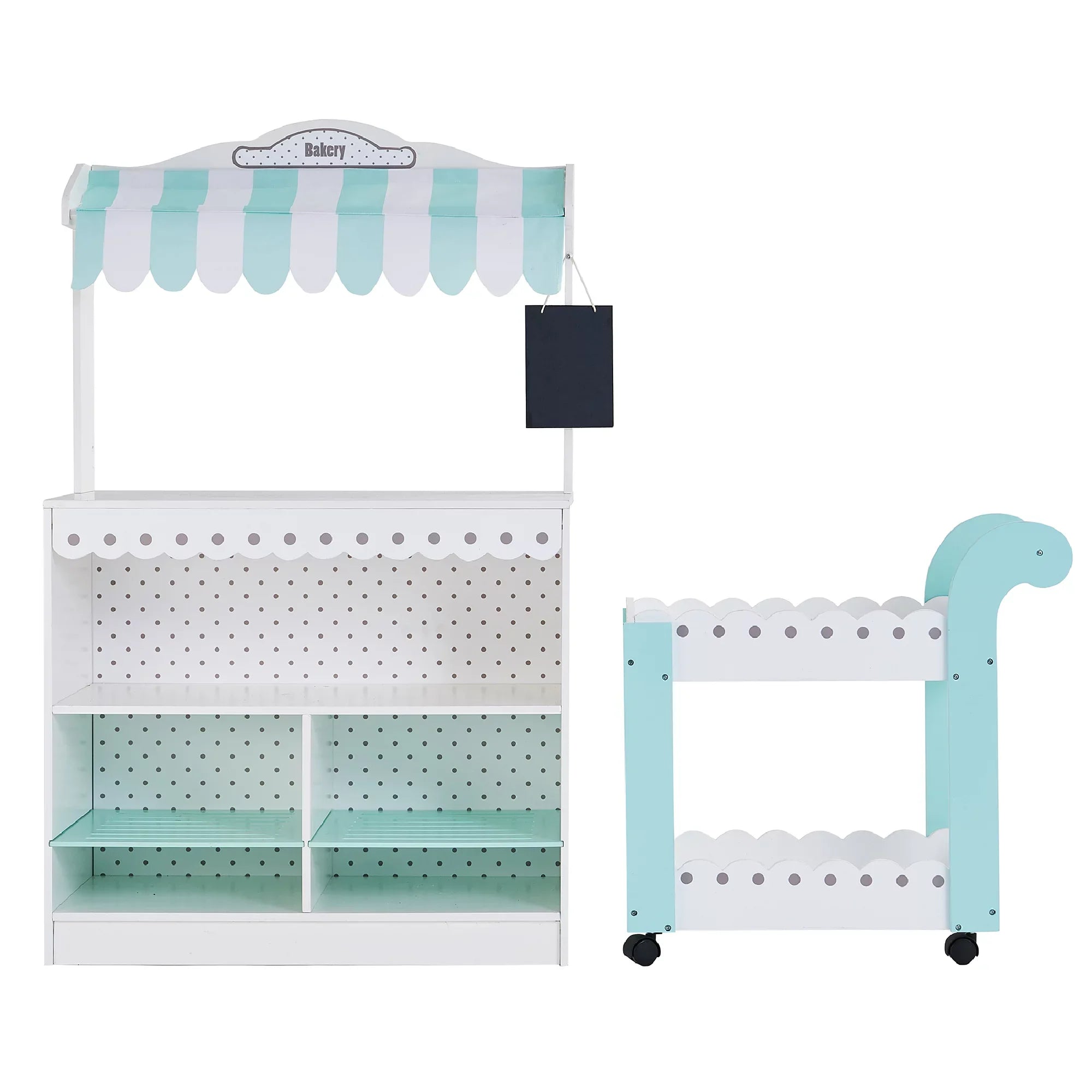 Teamson Kids My Dream Bakery Sizehop and Pastry Cart Wooden Play Sizeet