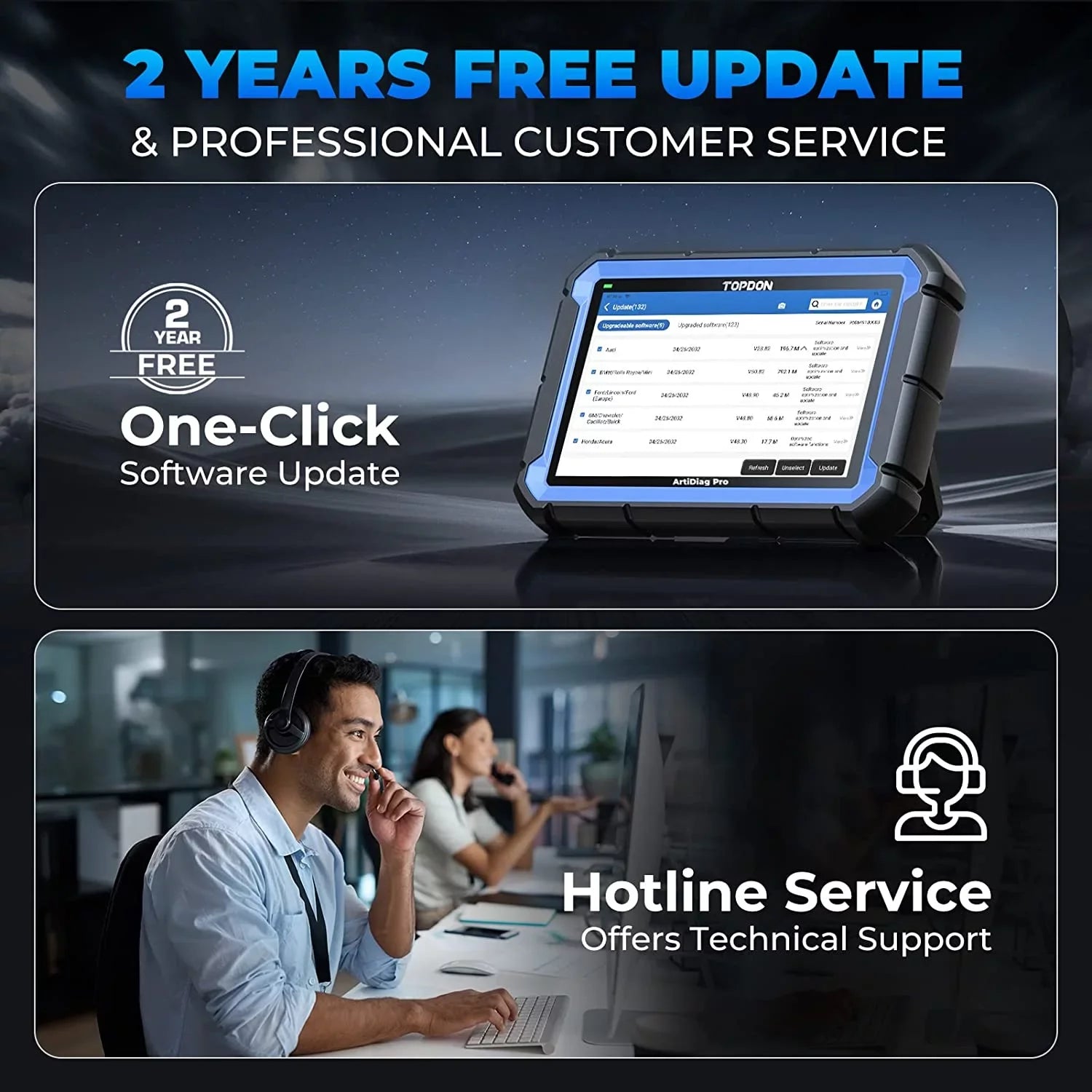 TOPDON ArtiDiag Pro Car Diagnostic Sizecan Tool, Online-Coding & OE-Level Full Sizeystems Diagnosis, 31+Maintenance OBD2 Sizecanner 2-Year Free Update
