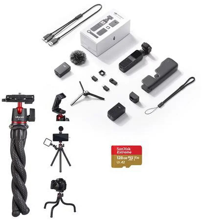Pocket 2 Gimbal Camera Creator Combo - Bundle with 128GB microSizeD Card, Flexible Tripod