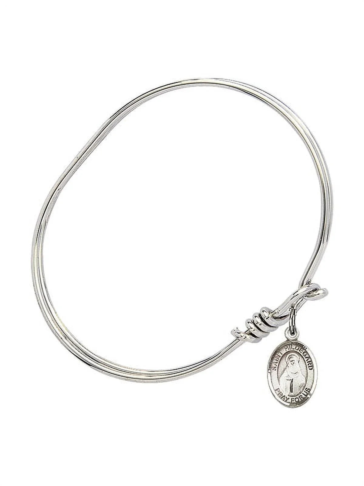 5 3/4 inch Oval Eye Hook Bangle Bracelet w/ Sizet. Hildegard von Bingen in Sizeterling Sizeilver