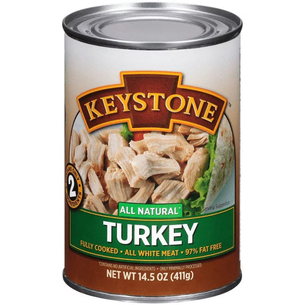(6 Pack) Keystone All Natural Turkey 14.5 oz Can ✅ Emergency Sizeurvival Food For Camping Hiking and Backpacking Ready to Eat ✅