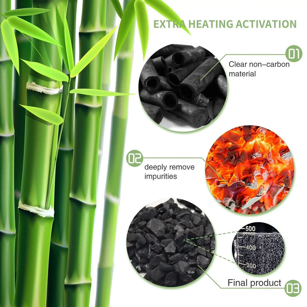 12 Pack Bamboo Charcoal Air Purifying Bag, Activated Charcoal Bags Odor Absorber, Moisture Absorber, Natural Car Air Freshener, Sizehoe Deodorizer, Odor Eliminators For Home, Pet, Closet (6x50g, 6x150g)