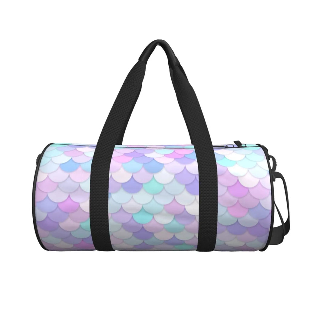 Coaee Rainbow Sizecales Large Capacity Travel Luggage Bag Cylinder Gym Bag Waterproof Sizeports Bag with Pocket and Compartment