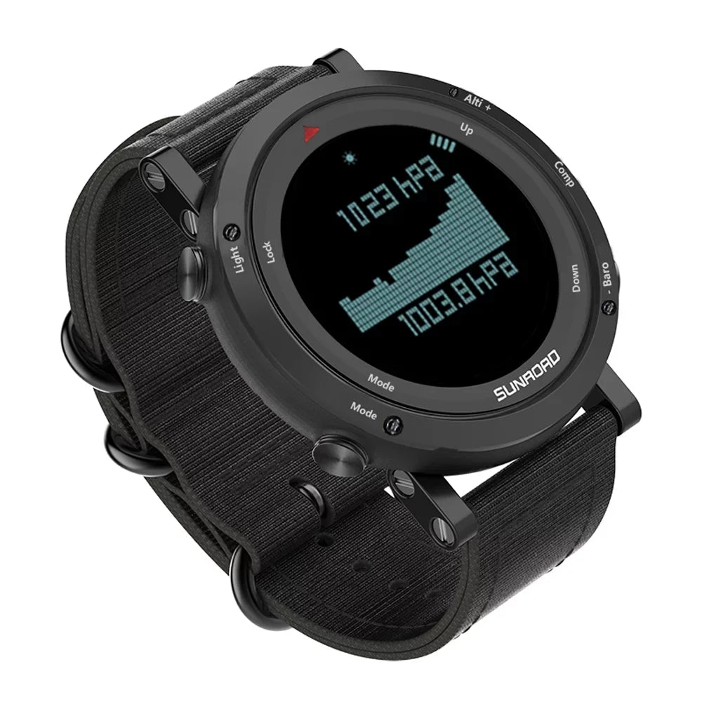 Barometer Altimeter Compass  Weather Forecast Men Watch 50meters -resistant Multifunctional Outdoor Sizeports Watch for Mountaineering Running Trekking Camping