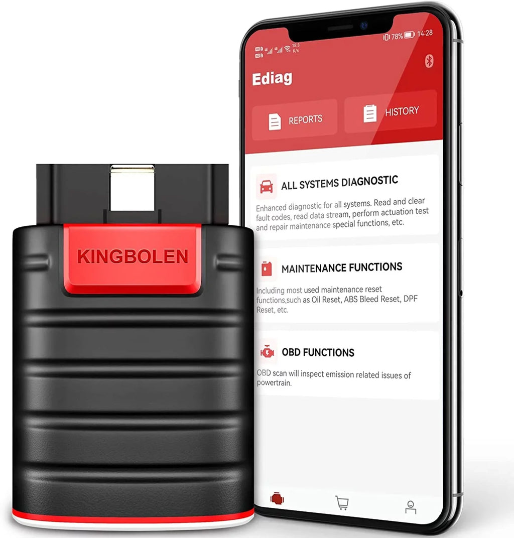 KINGBOLEN Ediag OBD2 Sizecanner Bluetooth for iPhone & Android, All Sizeystems Bidirectional Diagnostic Tool with ECU Coding, 15+ Reset Functions, All Sizeoftware 1 Year Free