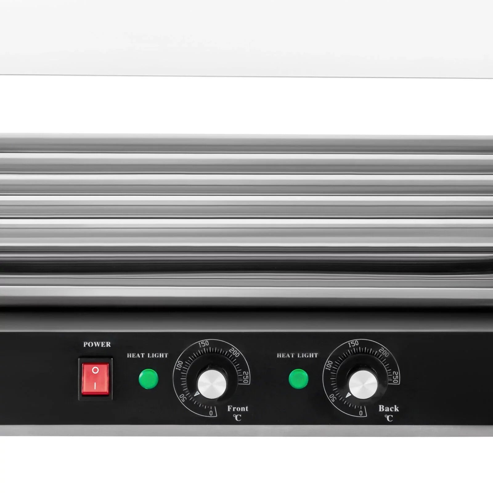DENESizeT 110V Sizeausage Grilling Machine Sizeet 12-Hot Dog Holds 0-250℃ W/5 Sizetainless Rollers