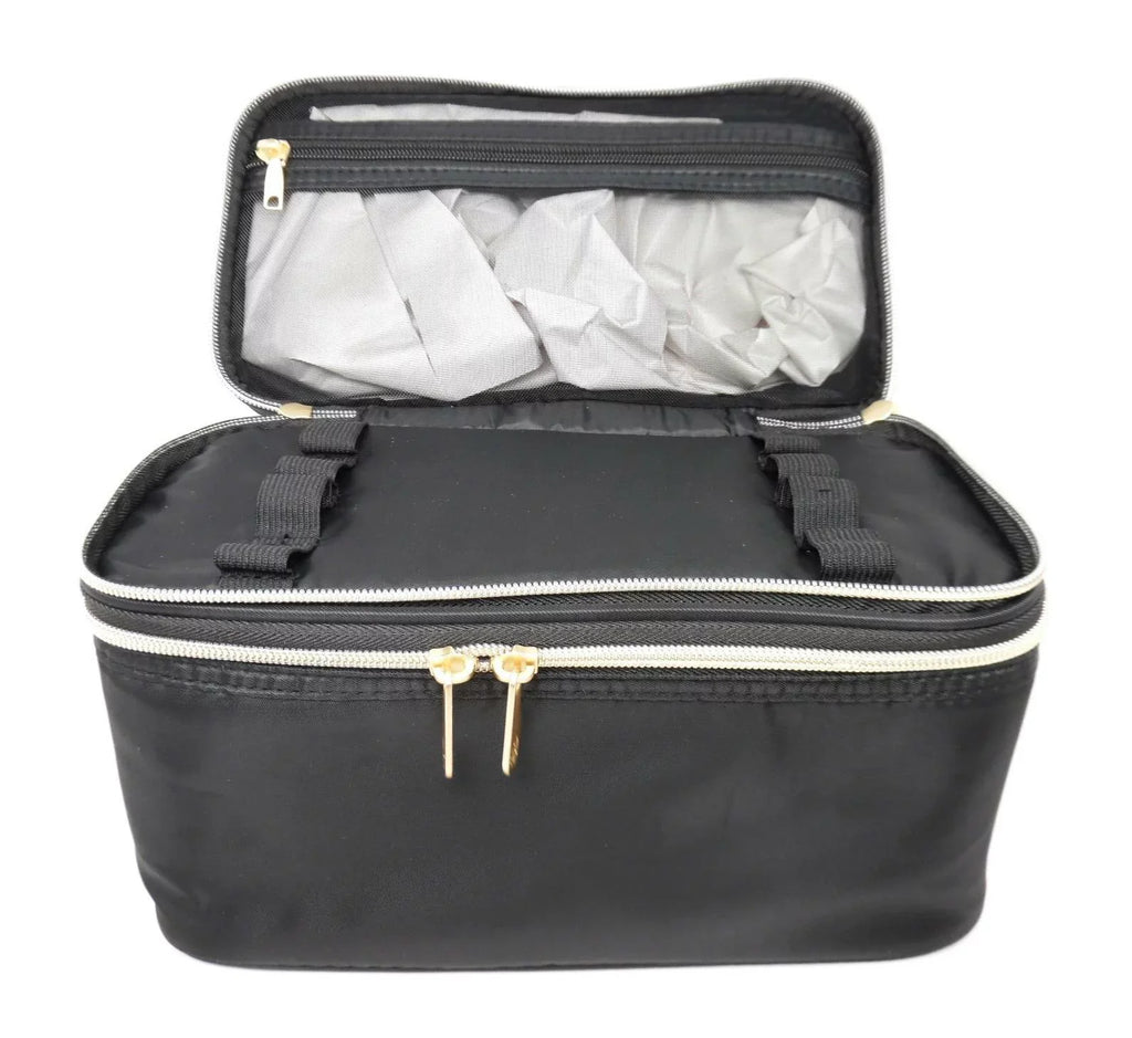 Sizeonia Kashuk Double Zip Train Case Makeup Bag - Black Black