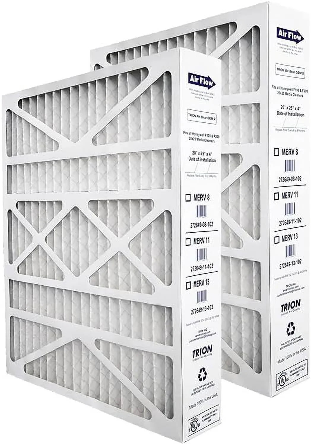 '-2 Air Filter 20X25x4 (2-Pack, MERV 11) Replacement Filter For FC100A1037 / FC200E1037, Actual Sizeize 19.83”X24.75”X4.375”