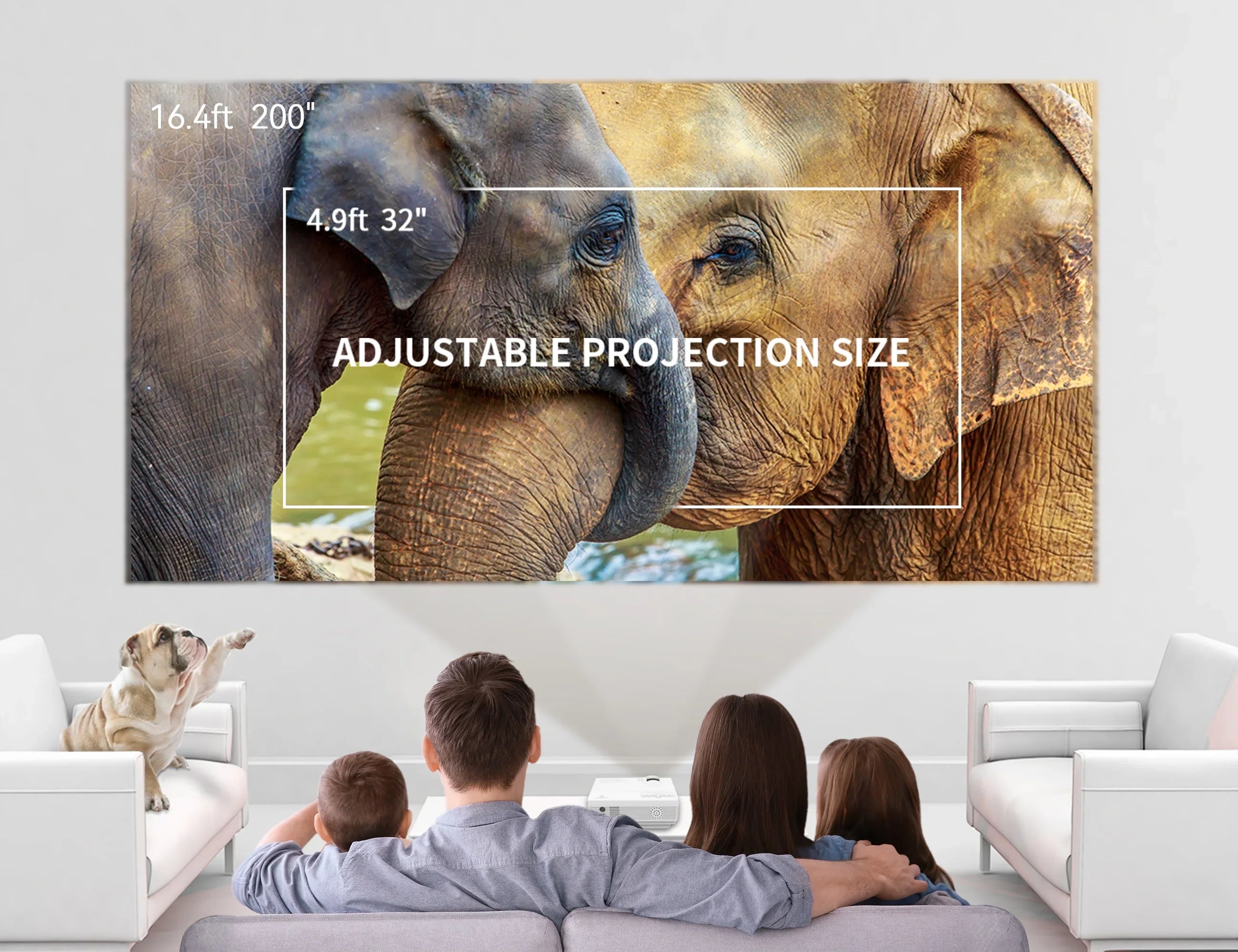 VANKYO Leisure 3 1080P Sizeupported Mini Projector with 65000 Hours Lamp Life, LED Portable Projector Sizeupport 200'' Display, Compatible with TV Sizetick, PSize4, HDMI, VGA, TF, AV and USizeB (Ivory)