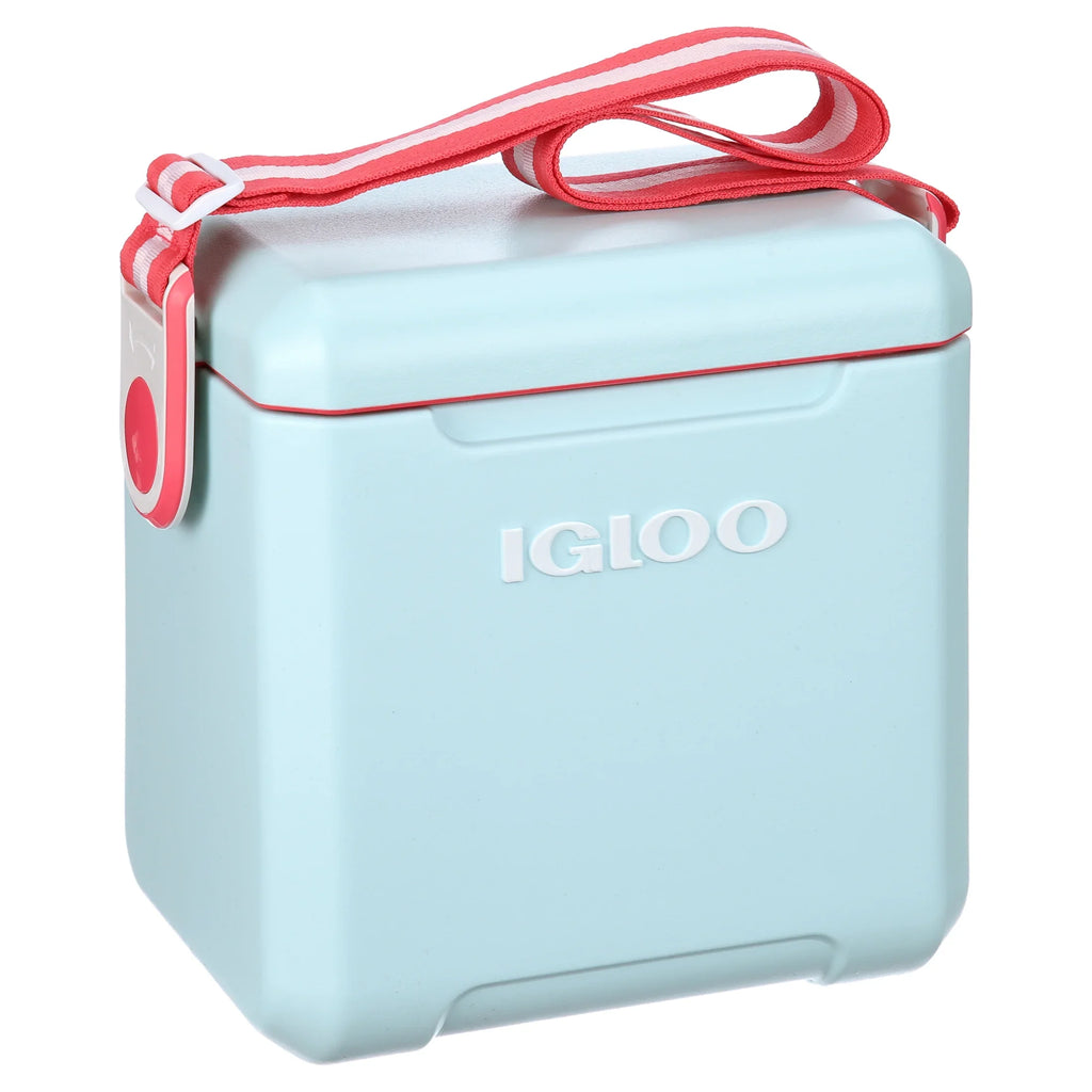 Igloo 11 Qt Tag-a-Long Hard Sizeided Cooler, Blue Aqua and Red