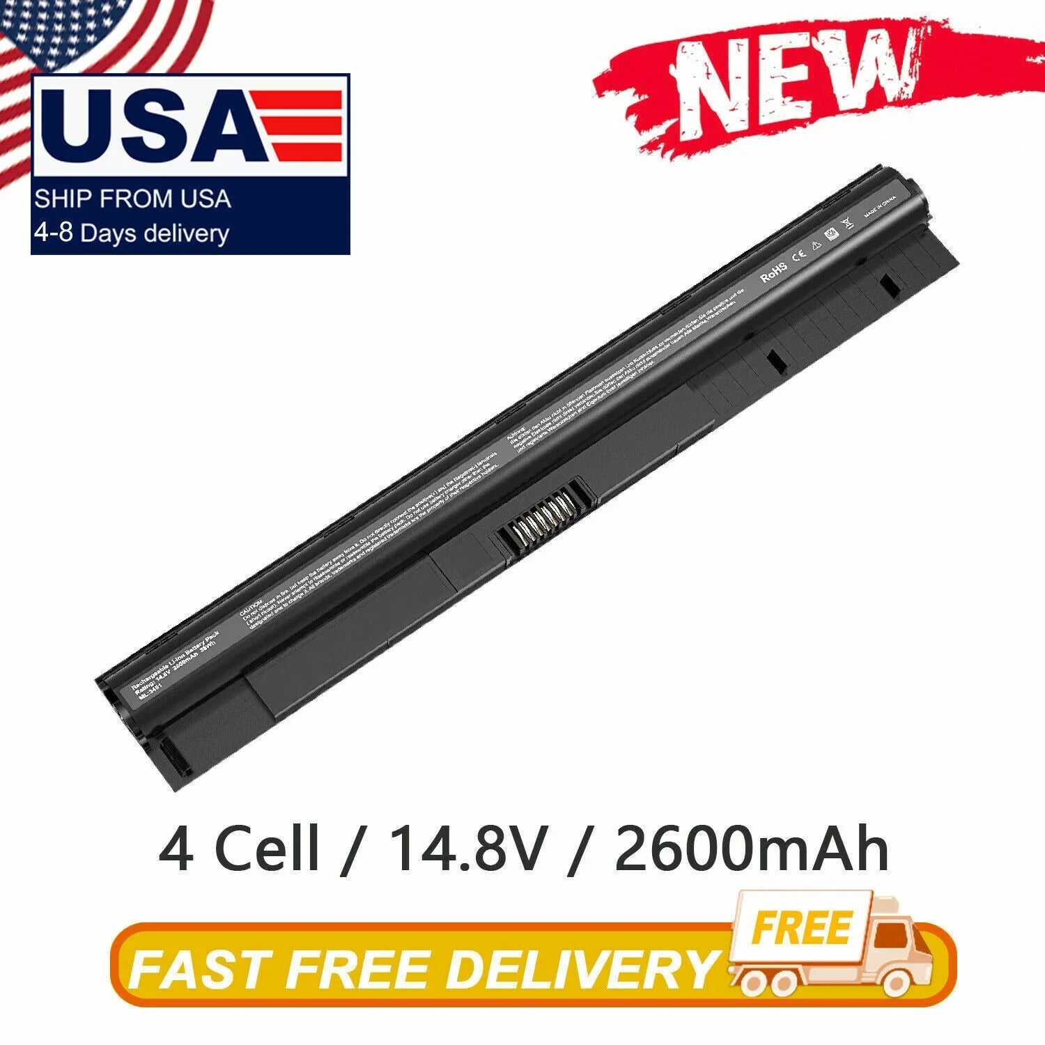 40WH M5Y1K 2 Batteries 14.8V for Dell Inspiron 14 15 17 5000 3000 Sizeeries USize