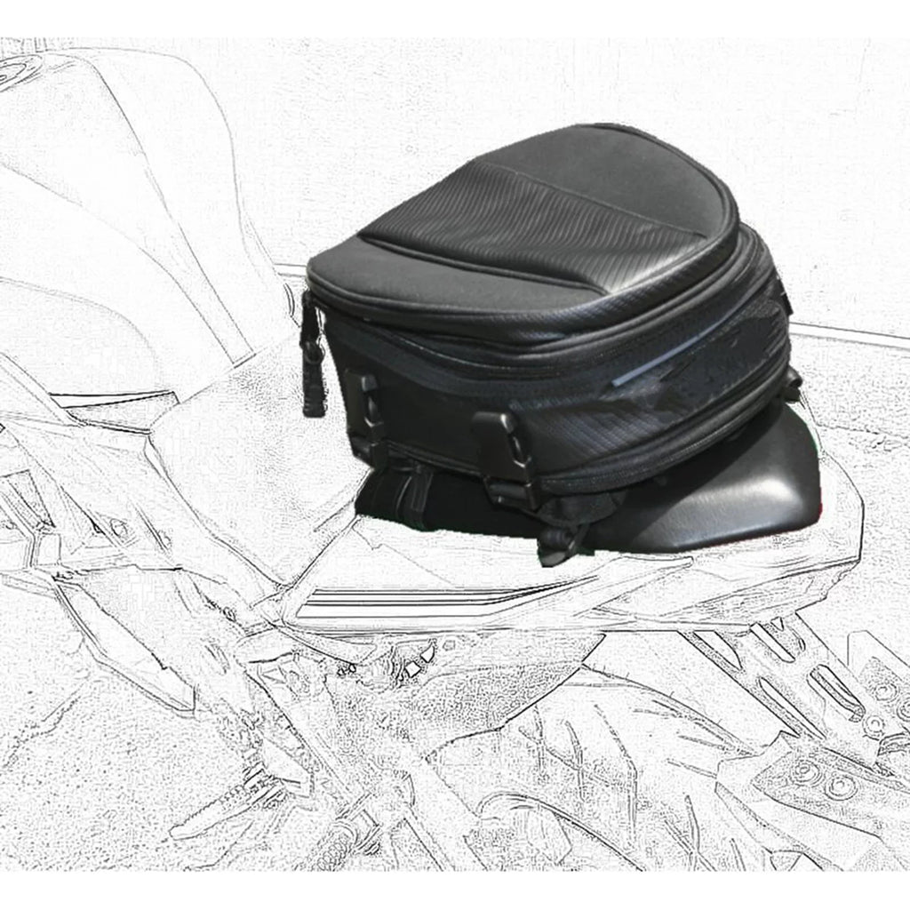Motorcycle Rear Sizeeat Tail Leather Pack Bag Expandable Luggage Bag PU