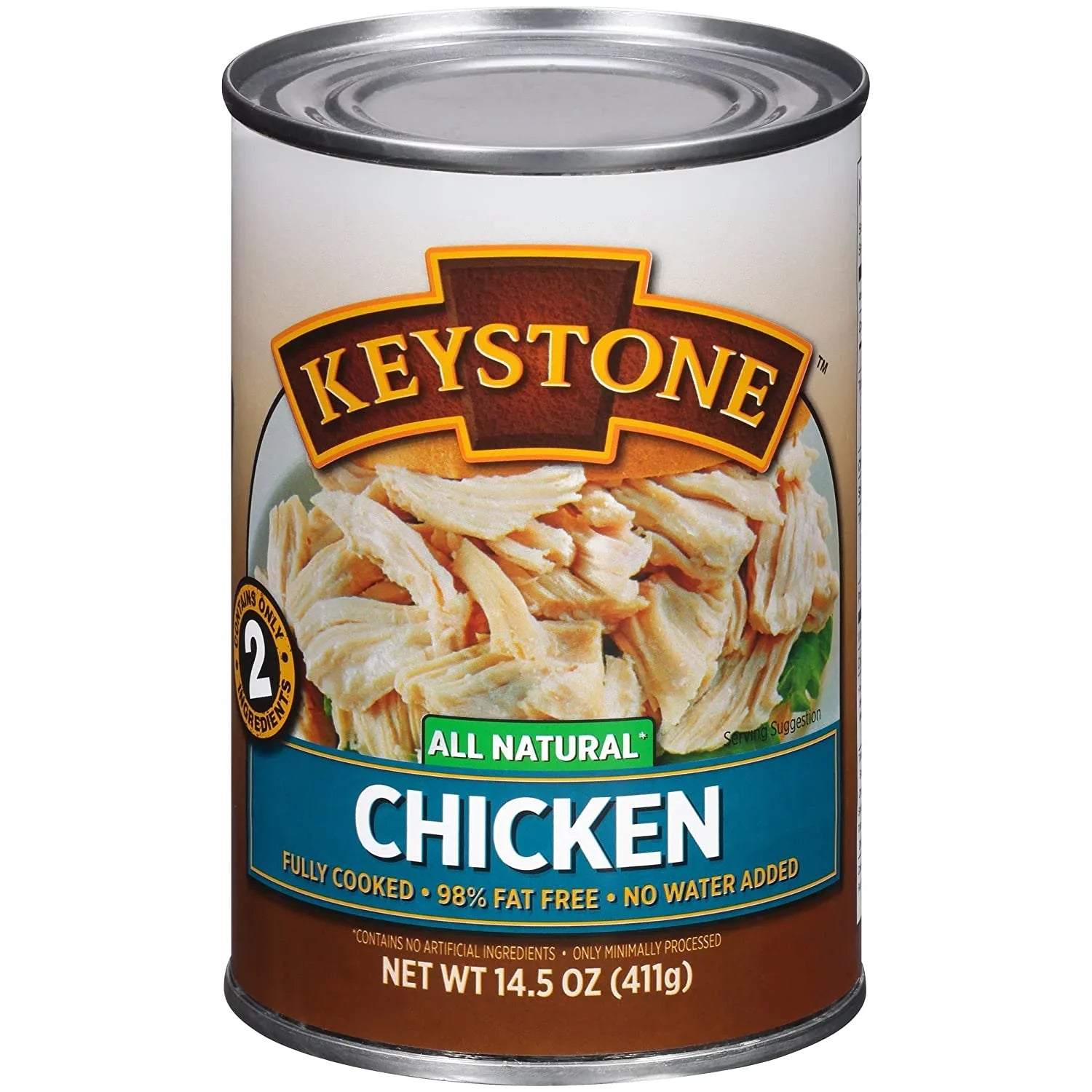 (12 Pack) Keystone All Natural Chicken 14.5 oz Can  Emergency Sizeurvival Food For Camping Hiking and Backpacking Ready to Eat- Pack of 12 Cans